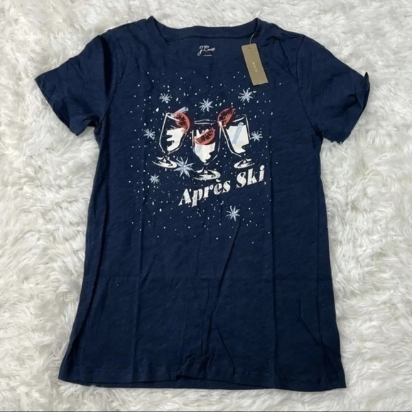 New J Crew Apres Ski Vintage Tee Shirt XS Graphic - Picture 2 of 7